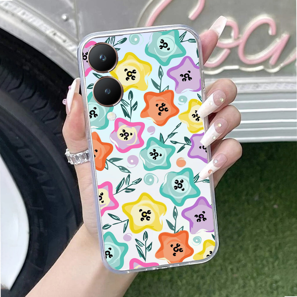 Star Floral Anti Yellow Case For Vivo Y28 5G