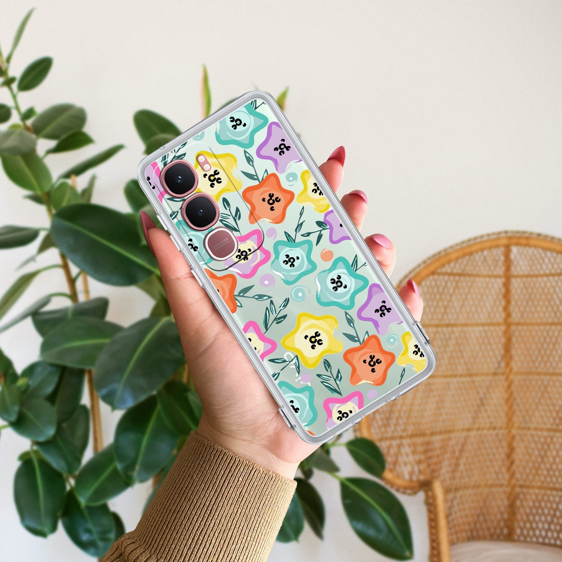 Star Floral Anti Yellow Case For Vivo Y31 5G