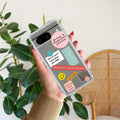 Stickers Happiest Person Transparent Silicon Case Peach For Google Pixel 8 5G