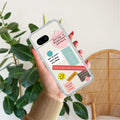 Stickers Happiest Person Transparent Silicon Case Peach For Google Pixel 8a 5G