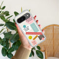 Stickers Happiest Person Transparent Silicon Case Peach For Google Pixel 9
