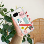 Stickers Happiest Person Anti Yellow Case Peach For Google Pixel 9a 5G