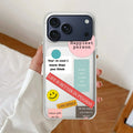 Stickers Happiest Person Transparent Silicon Case Peach For iPhone 17 Pro