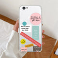 Stickers Happiest Person Transparent Silicon Case Peach For iPhone 7 / iPhone 8 / iPhone Se 2020