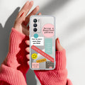 Stickers Happiest Person Transparent Silicon Case Peach For iQOO 9 SE 5G