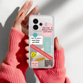 Stickers Happiest Person Transparent Silicon Case Peach For iQOO Neo 10R 5G