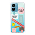 Stickers Happiest Person Transparent Silicon Case Peach For iQOO Z6 Lite 5G