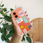 Stickers Happiest Person Transparent Silicon Case Peach For iQOO Z9s Pro 5G