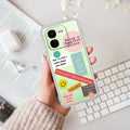Stickers Happiest Person Transparent Silicon Case Peach For iQOO Z9x 5G