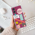 Stickers Happiest Person Anti Yellow Case Peach For Motorola Edge 50 Fusion 5G