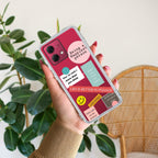 Stickers Happiest Person Anti Yellow Case Peach For Motorola G84 5G