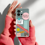 Stickers Happiest Person Transparent Silicon Case Peach For OnePlus Nord 5 5G
