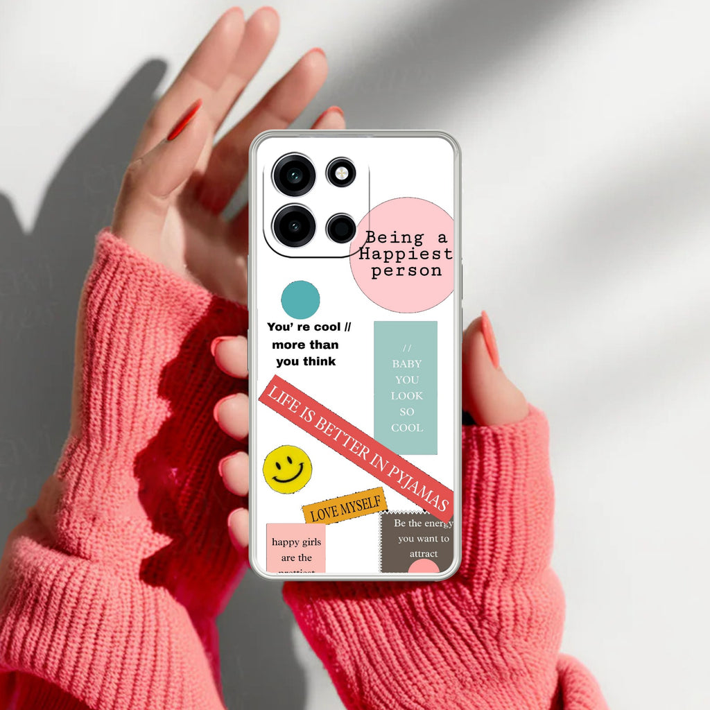 Stickers Happiest Person Anti Yellow Case Peach For OnePlus Nord 6 5G