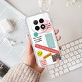 Stickers Happiest Person Transparent Silicon Case Peach For Oppo F29 Pro 5G