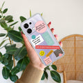 Stickers Happiest Person Transparent Silicon Case Peach For Oppo F33 5G
