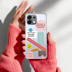 Stickers Happiest Person Transparent Silicon Case Peach For Oppo A3 Pro 5G