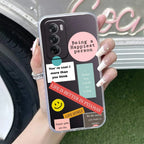 Stickers Happiest Person Anti Yellow Case Peach For Oppo Reno 12 Pro 5G
