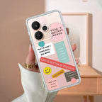 Stickers Happiest Person Transparent Silicon Case Peach For Realme 13 5G