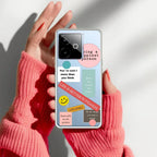 Stickers Happiest Person Transparent Silicon Case Peach For Realme Narzo 70 5G