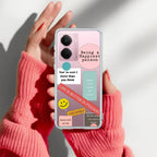 Stickers Happiest Person Transparent Silicon Case Peach For Realme C65 5G