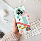 Stickers Happiest Person Transparent Silicon Case Peach For Realme 12X 5G
