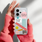 Stickers Happiest Person Transparent Silicon Case Peach For Realme GT 7T 5G