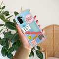 Stickers Happiest Person Transparent Silicon Case Peach For Redmi Note 10 / 10S