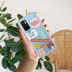 Stickers Happiest Person Transparent Silicon Case Peach For Redmi Note 11T 5G
