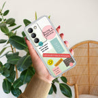 Stickers Happiest Person Transparent Silicon Case Peach For Vivo T3 5G