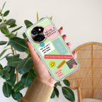 Stickers Happiest Person Transparent Silicon Case Peach For Vivo V29 Pro 5G