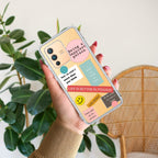 Stickers Happiest Person Transparent Silicon Case Peach For Vivo V23 5G