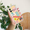 Stickers Happiest Person Transparent Silicon Case Peach For Vivo Y19e