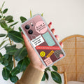 Stickers Happiest Person Transparent Silicon Case Peach For Vivo Y33s / Vivo Y33T