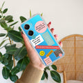 Stickers Happiest Person Transparent Silicon Case Peach For Vivo V29E 5G