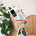 Stickers Happiest Person Transparent Silicon Case Peach For Vivo Y35