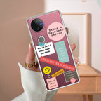 Stickers Happiest Person Transparent Silicon Case Peach For Vivo V50 5G