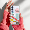 Stickers Happiest Person Transparent Silicon Case Peach For Vivo V70 FE 5G