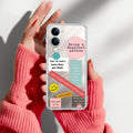 Stickers Happiest Person Transparent Silicon Case Peach For Vivo T4 Lite 5G