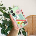 Stickers Happiest Person Transparent Silicon Case Peach For Vivo Y27 4G