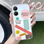 Stickers Happiest Person Anti Yellow Case Peach For Vivo Y28 5G