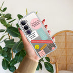 Stickers Happiest Person Transparent Silicon Case Peach For Vivo V50 5G