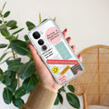 Stickers Happiest Person Transparent Silicon Case Peach For Vivo Y400 5G