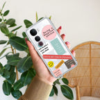 Stickers Happiest Person Transparent Silicon Case Peach For Vivo Y300 5G