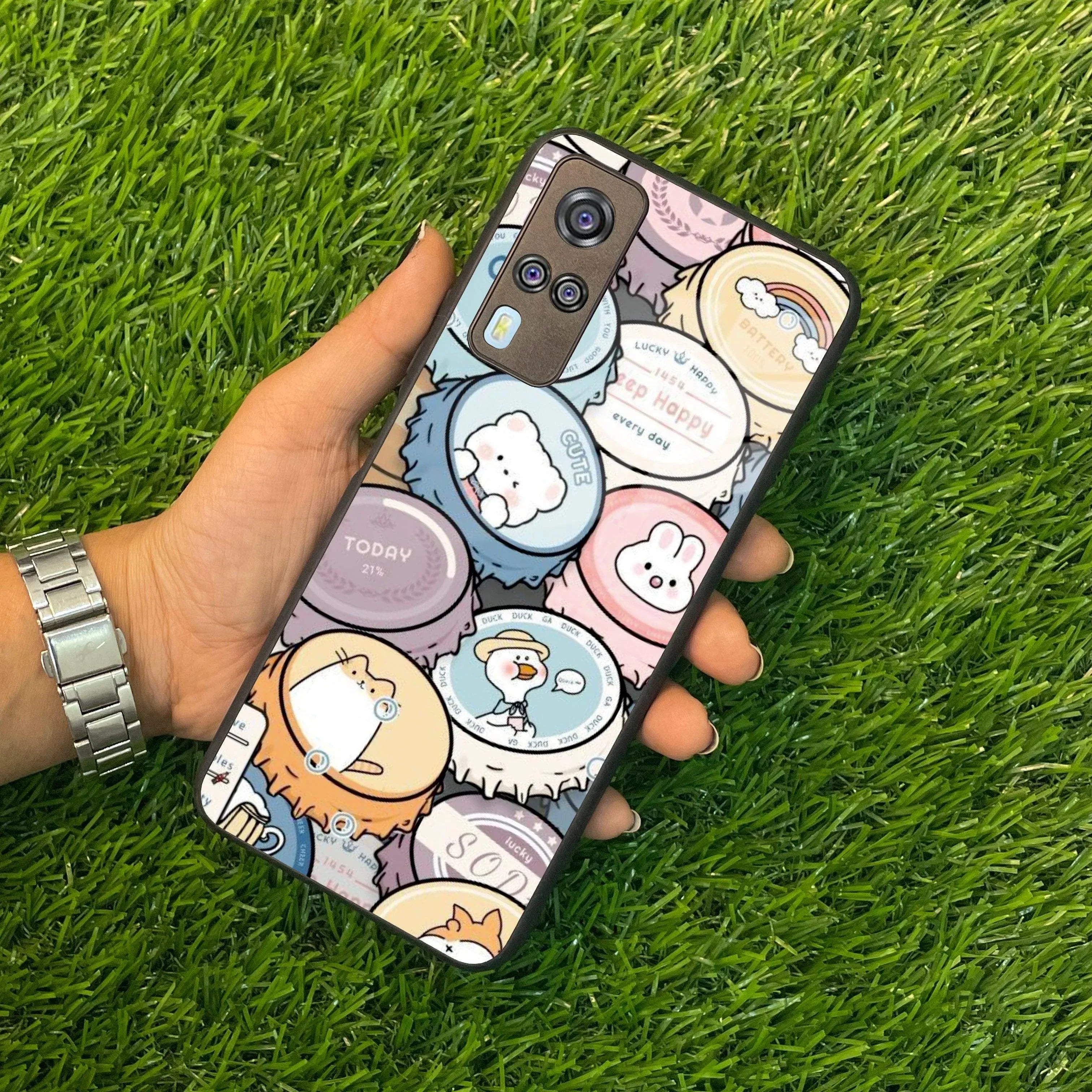 Bunny Buddies Glass Case Cover For Vivo - ShopOnCliQ
