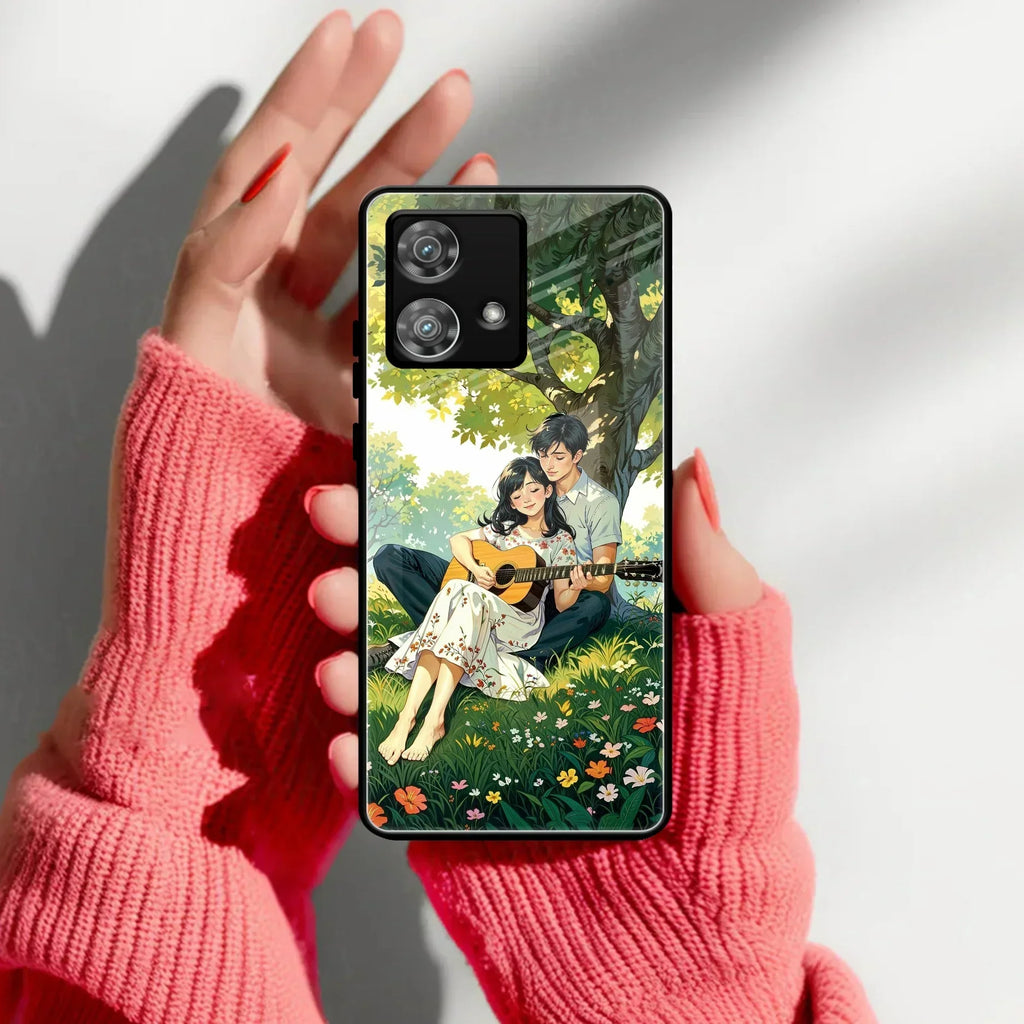 Strings of Love Glass Case Cover For Motorola - ShopOnCliQ