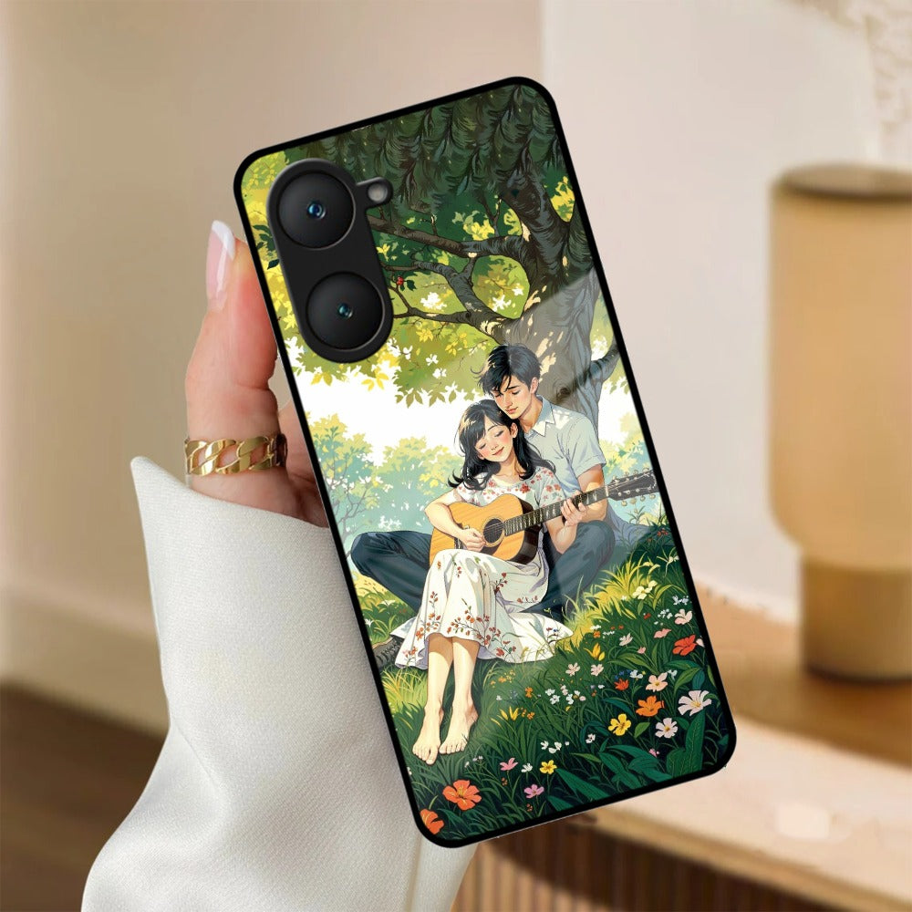 Strings of Love Glass Case Cover For iQOO