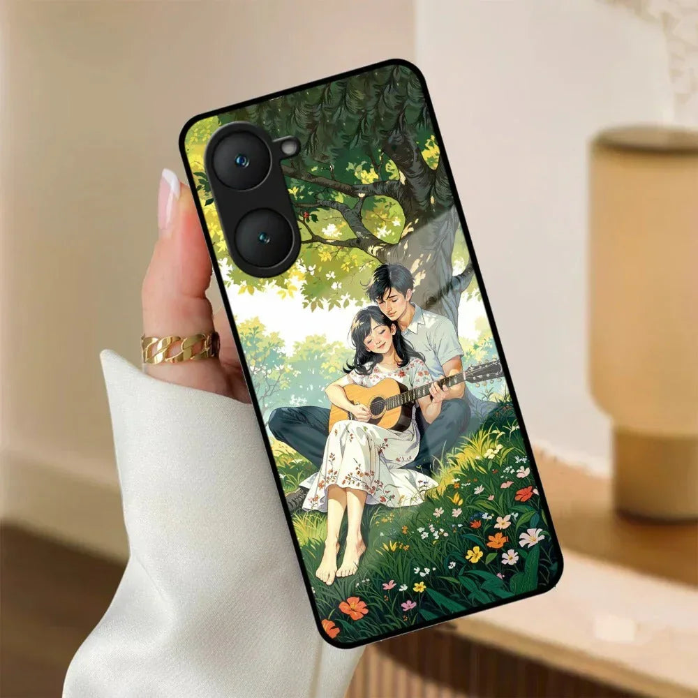 Strings of Love Glass Case Cover For iQOO - ShopOnCliQ