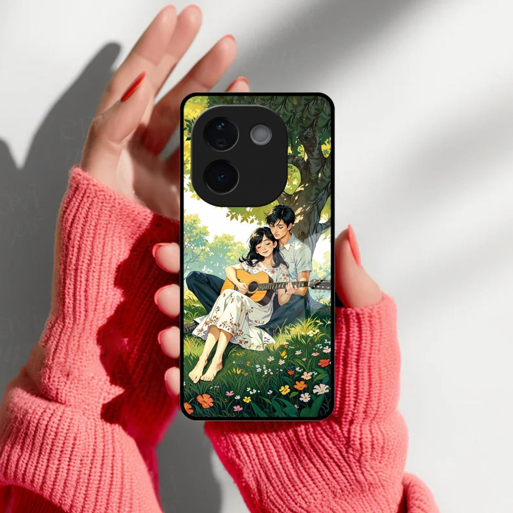 Strings of Love Glass Case Cover For iQOO