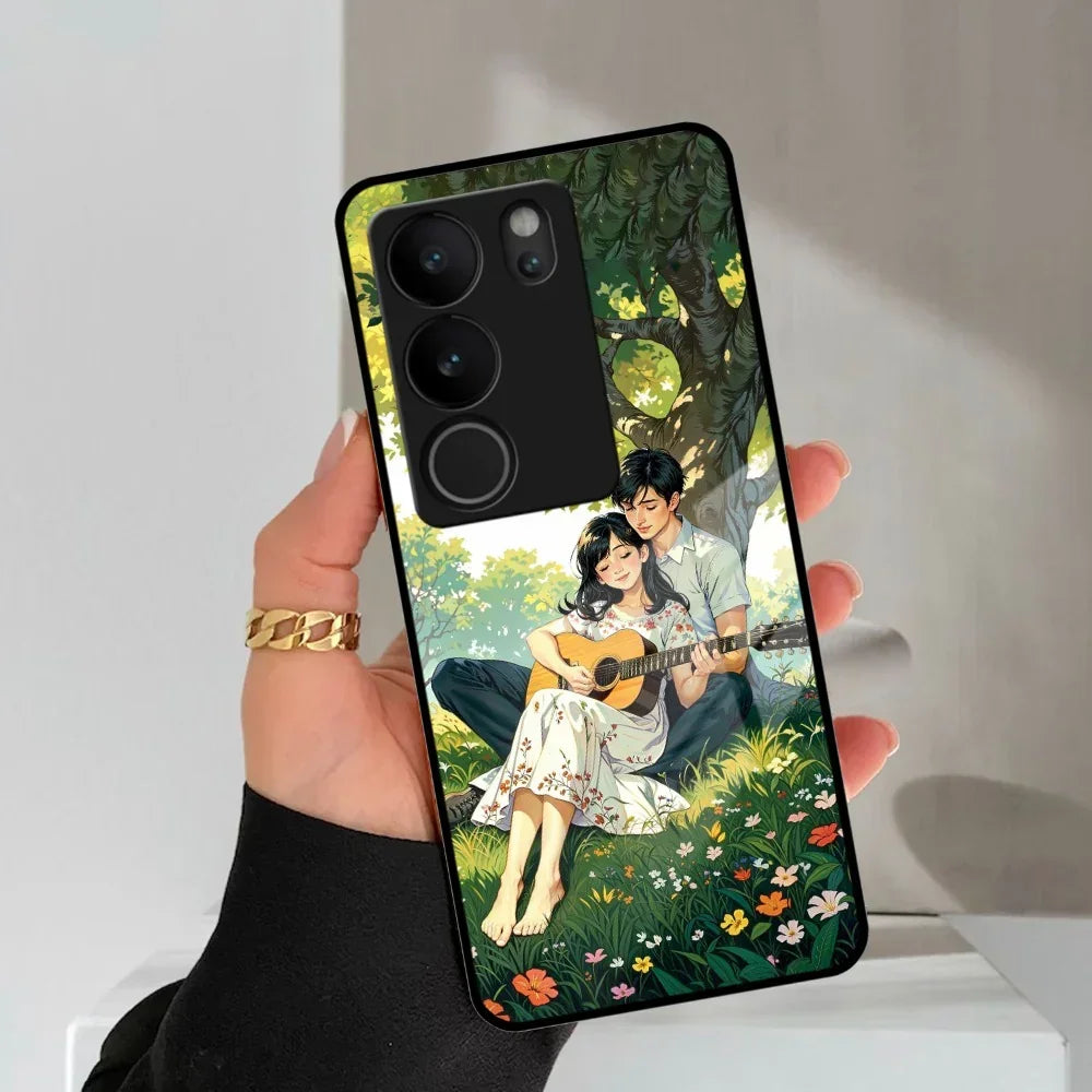 Strings of Love Glass Case Cover For Vivo - ShopOnCliQ