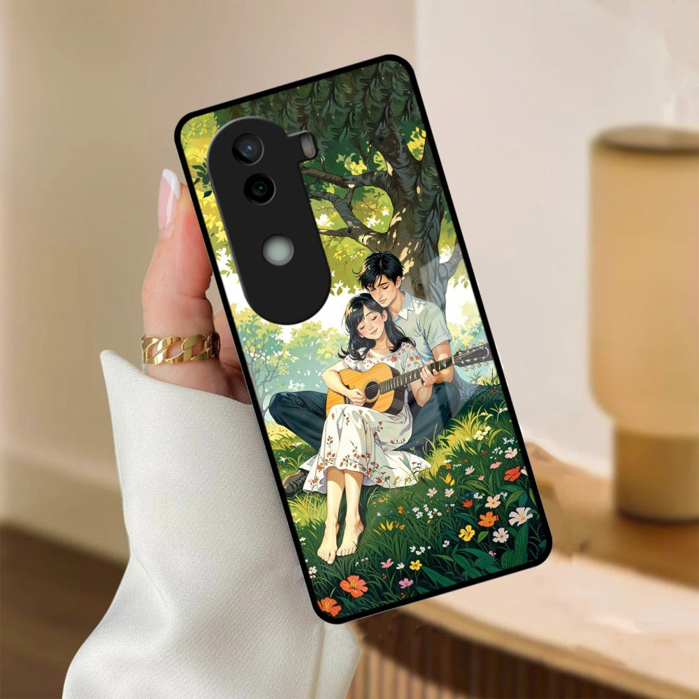 Strings of Love Glass Case Cover For iQOO